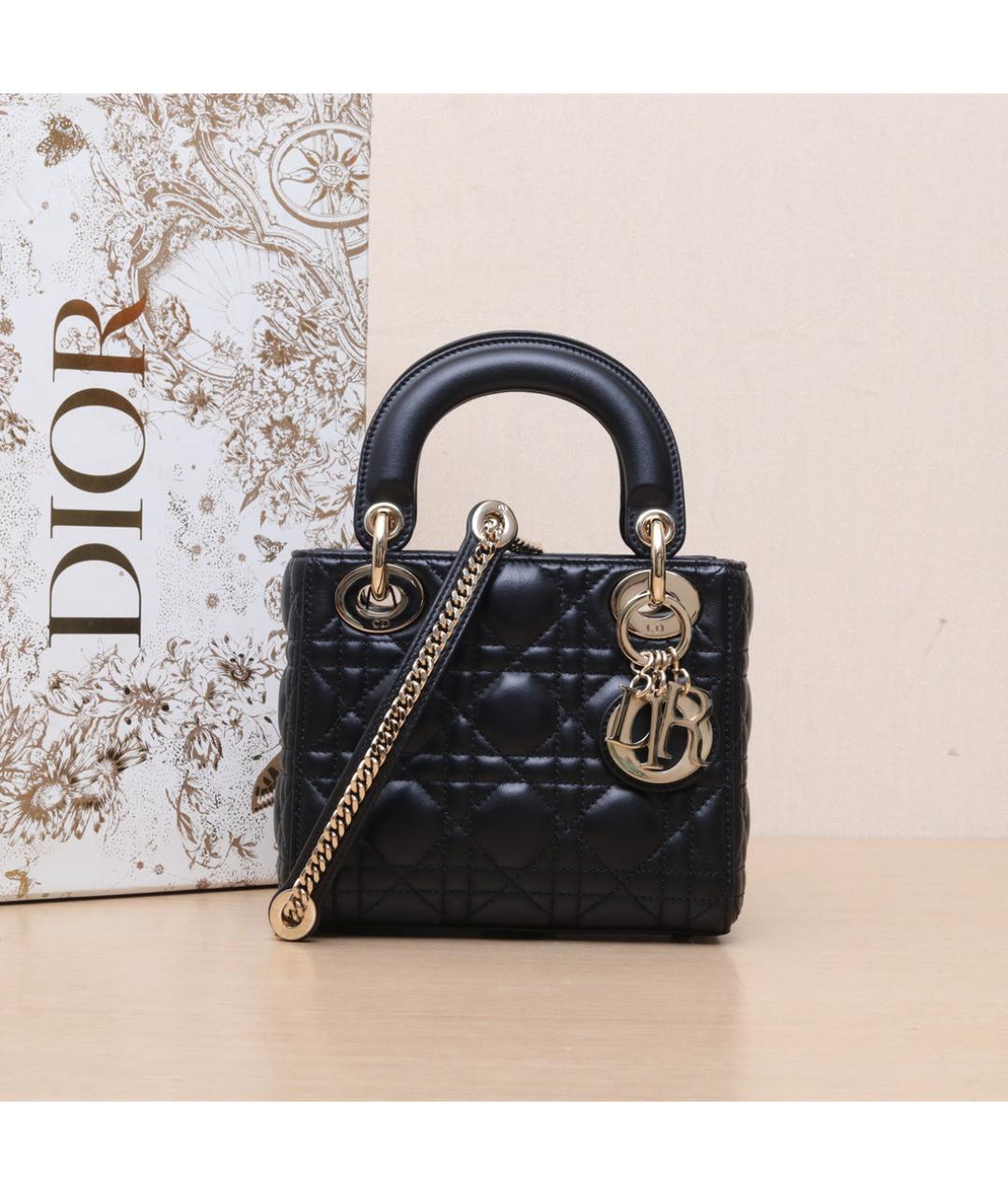 CHRISTIAN DIOR Черная кожаная сумка через плечо, фото 2