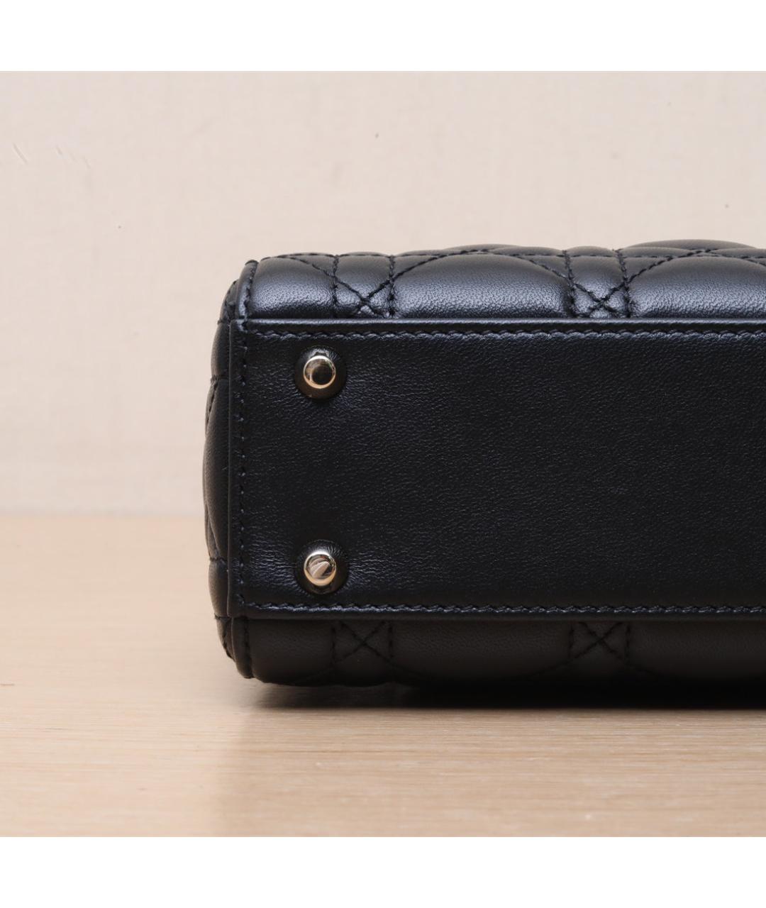CHRISTIAN DIOR Черная кожаная сумка через плечо, фото 9