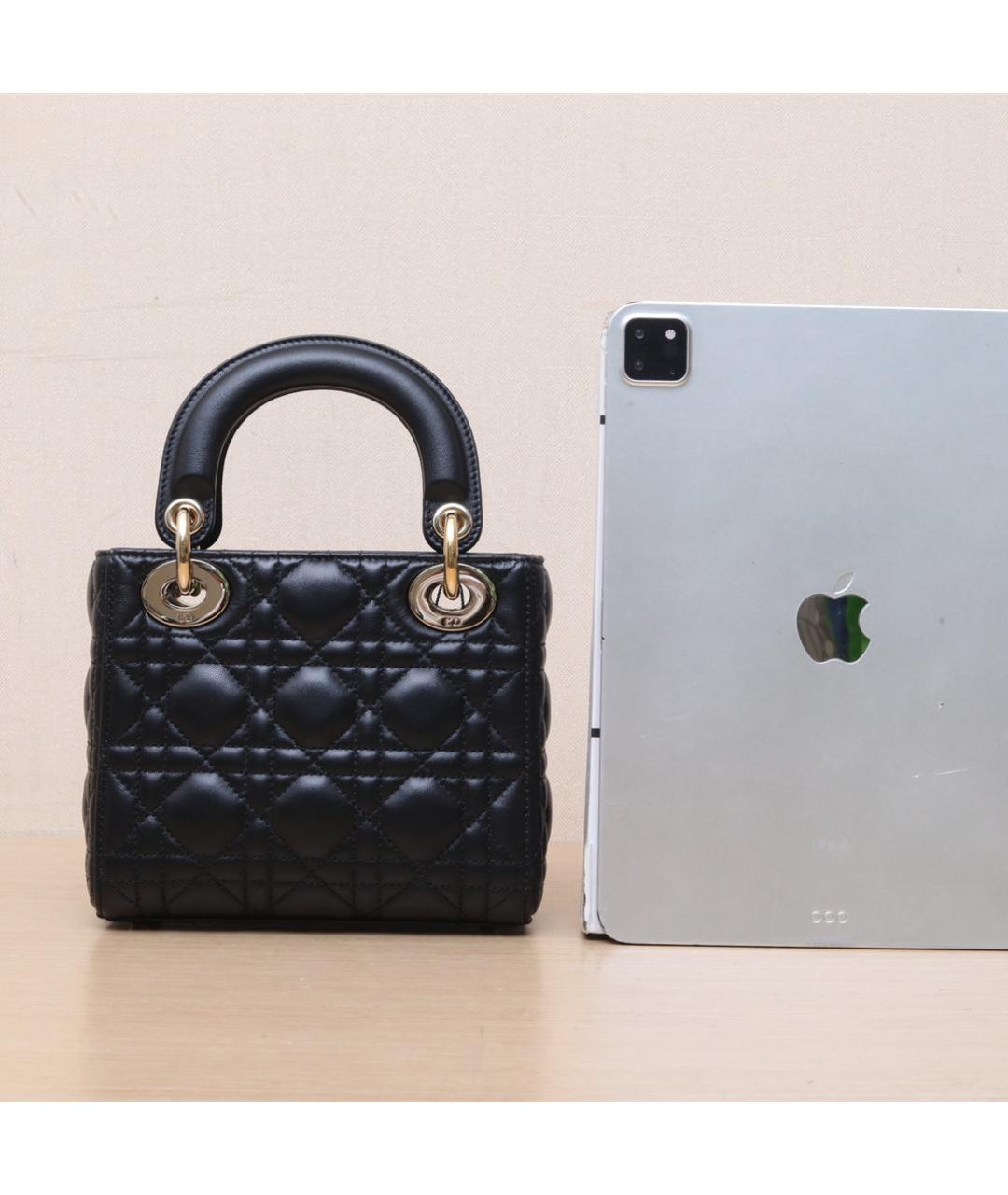 CHRISTIAN DIOR Черная кожаная сумка через плечо, фото 7