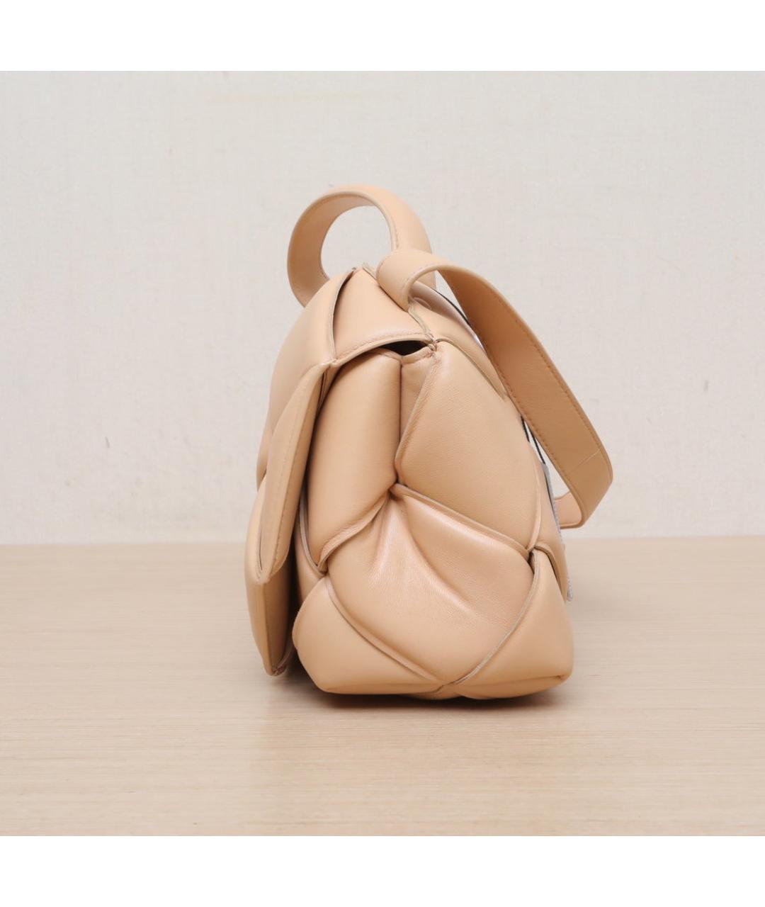 BOTTEGA VENETA Бежевая кожаная сумка через плечо, фото 5