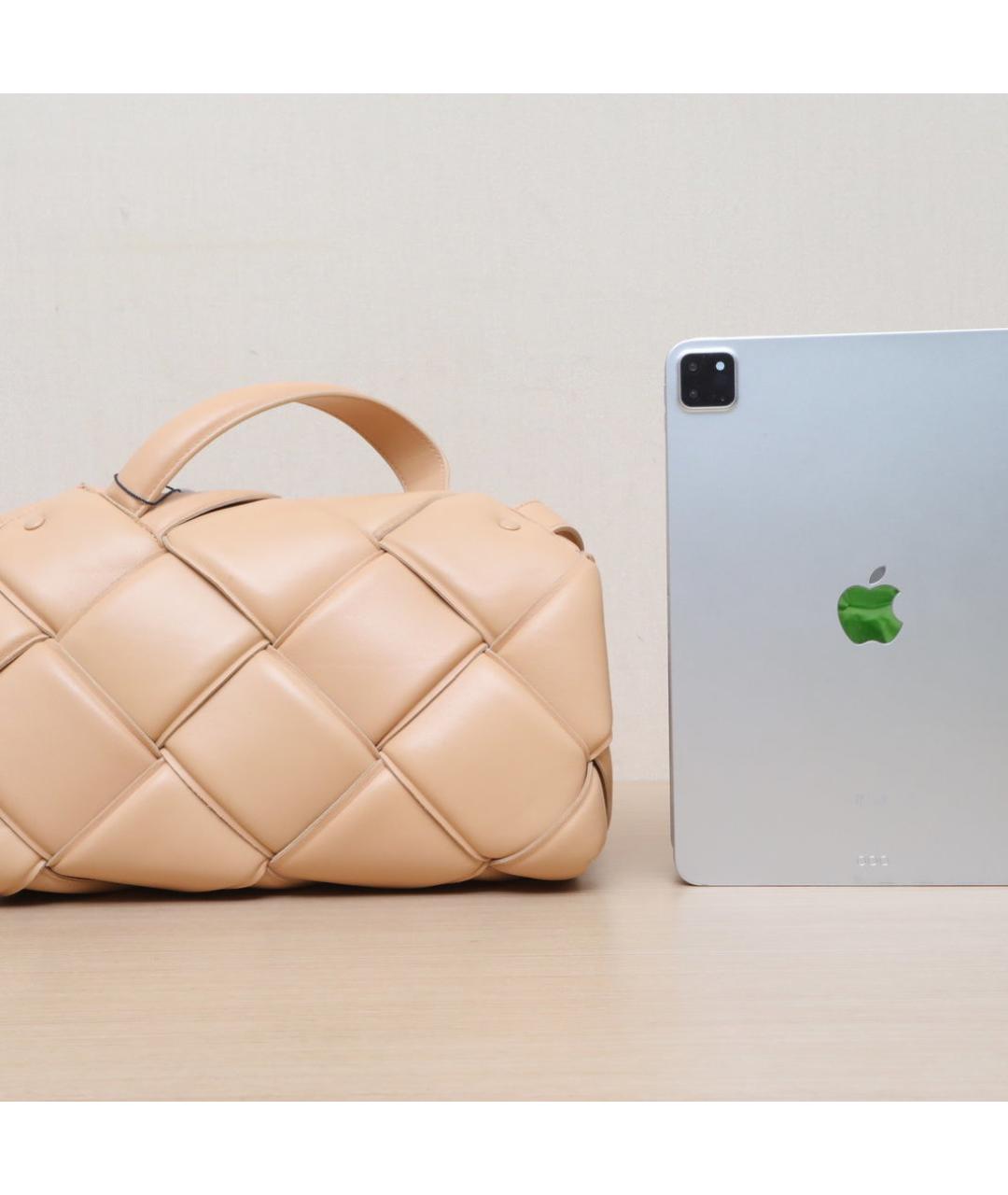 BOTTEGA VENETA Бежевая кожаная сумка через плечо, фото 7