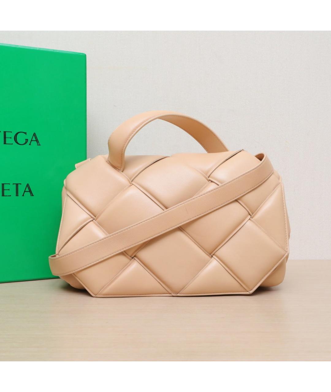 BOTTEGA VENETA Бежевая кожаная сумка через плечо, фото 2