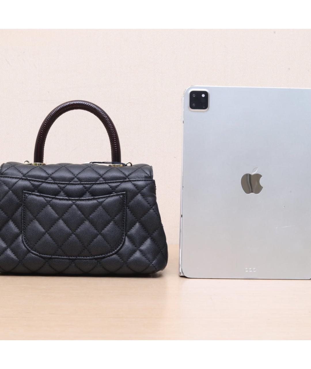 CHANEL Черная кожаная сумка через плечо, фото 7