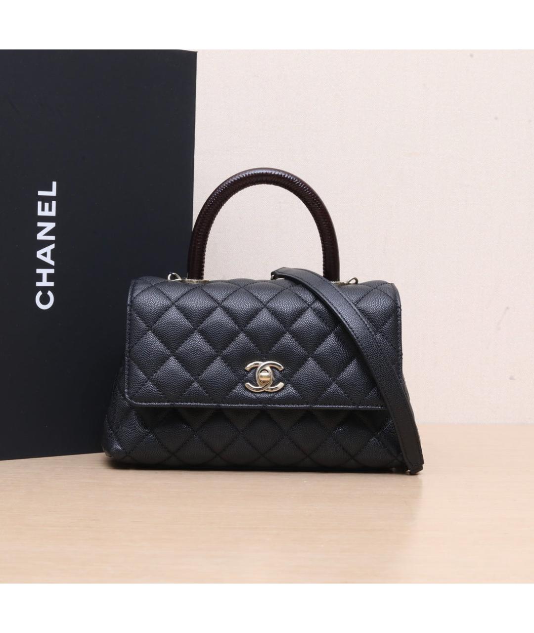 CHANEL Черная кожаная сумка через плечо, фото 2