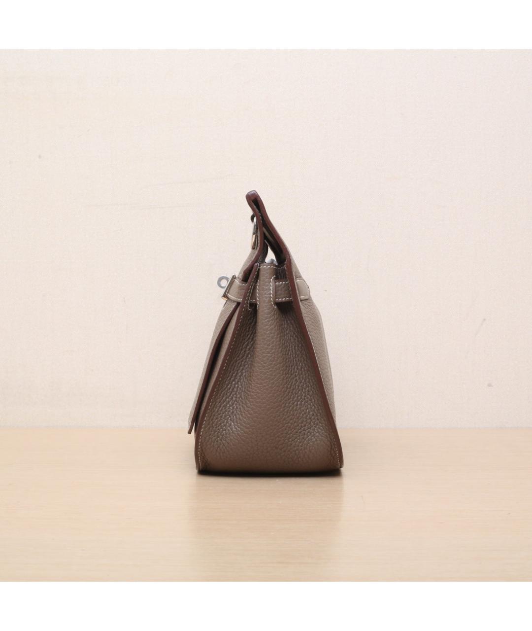 HERMES Коричневая кожаная сумка через плечо, фото 5