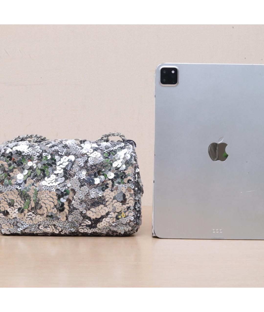 CHANEL Серебряная сумка через плечо, фото 7