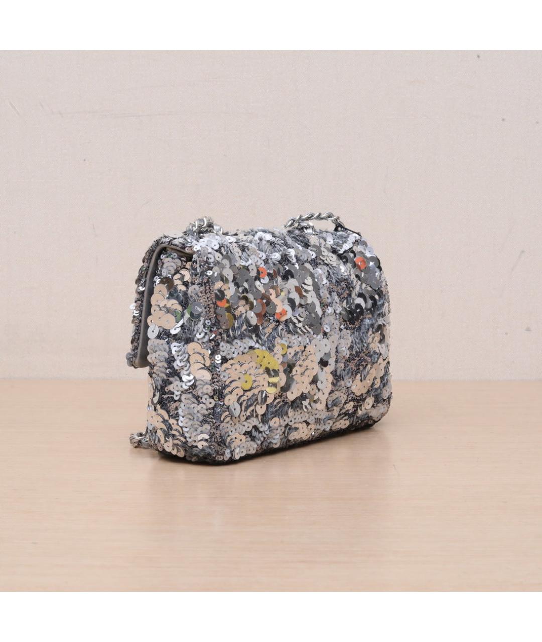 CHANEL Серебряная сумка через плечо, фото 6