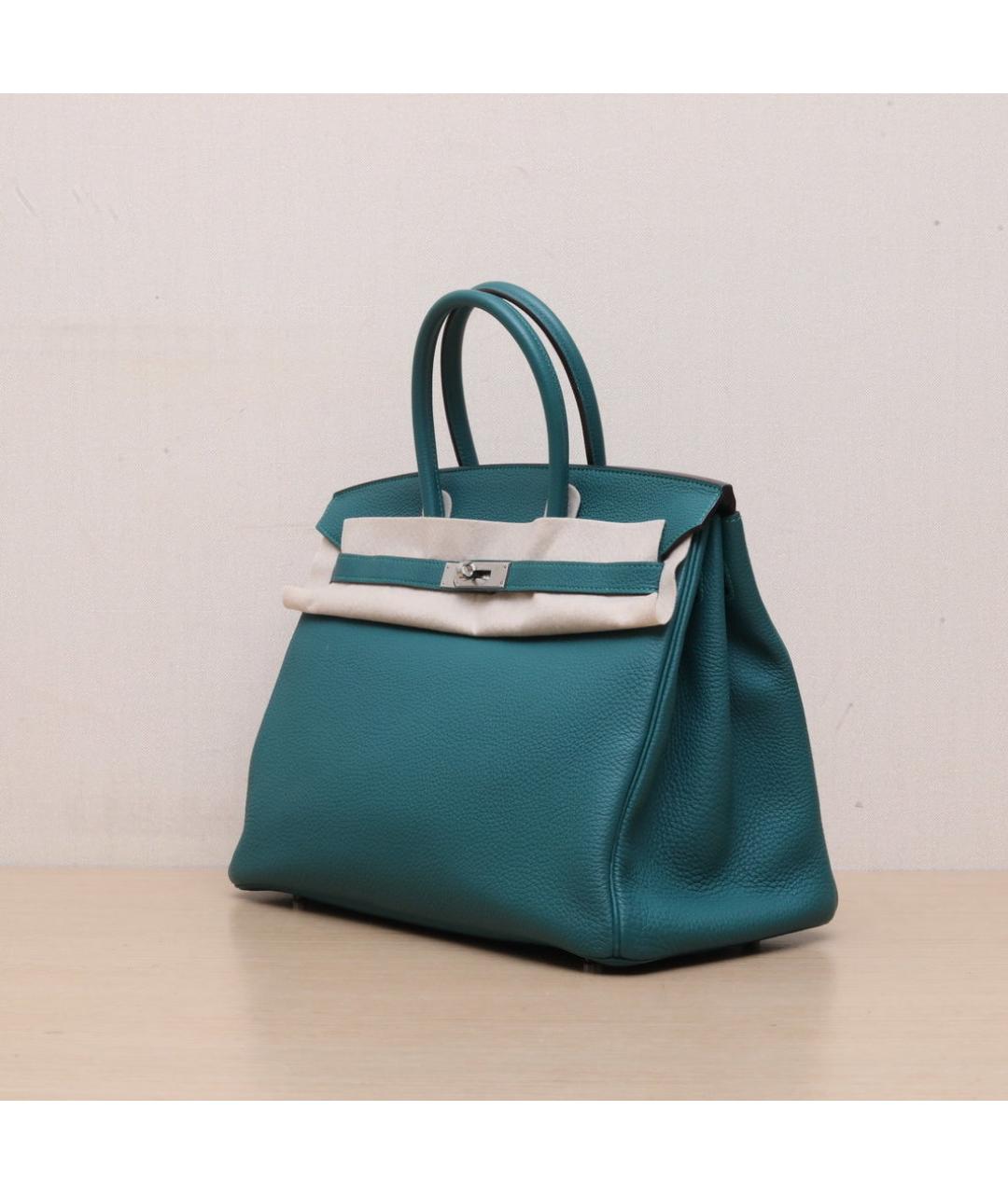 HERMES Зеленая кожаная сумка через плечо, фото 4