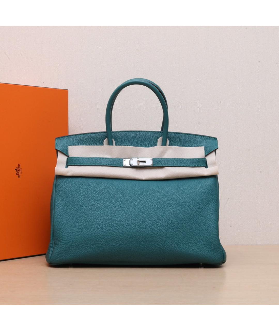 HERMES Зеленая кожаная сумка через плечо, фото 2