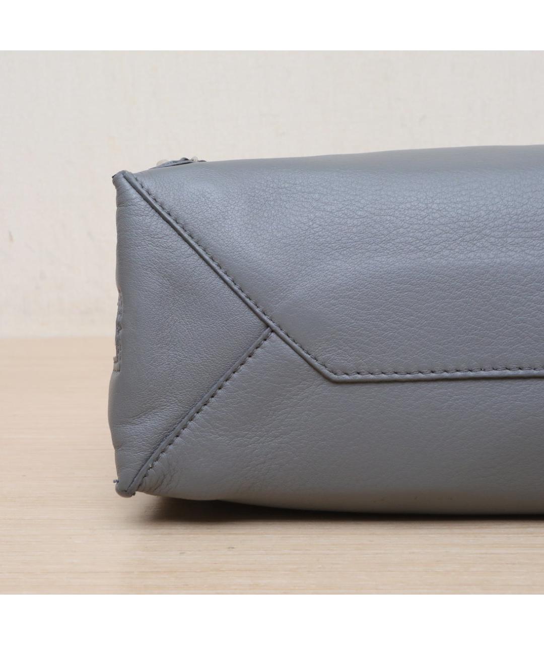 BALENCIAGA Серая кожаная сумка через плечо, фото 9