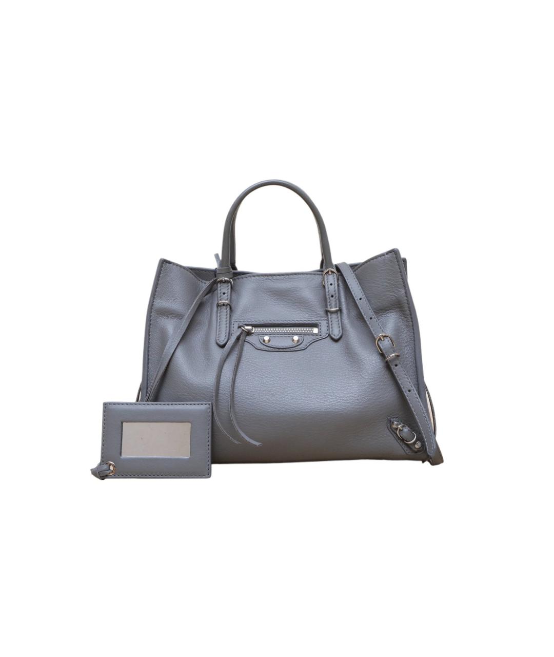 BALENCIAGA Серая кожаная сумка через плечо, фото 1