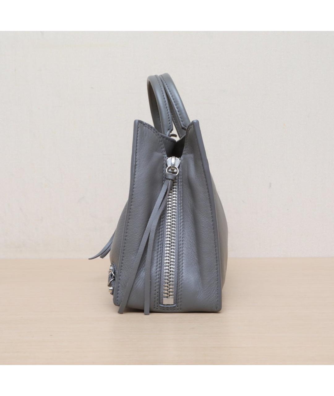 BALENCIAGA Серая кожаная сумка через плечо, фото 5