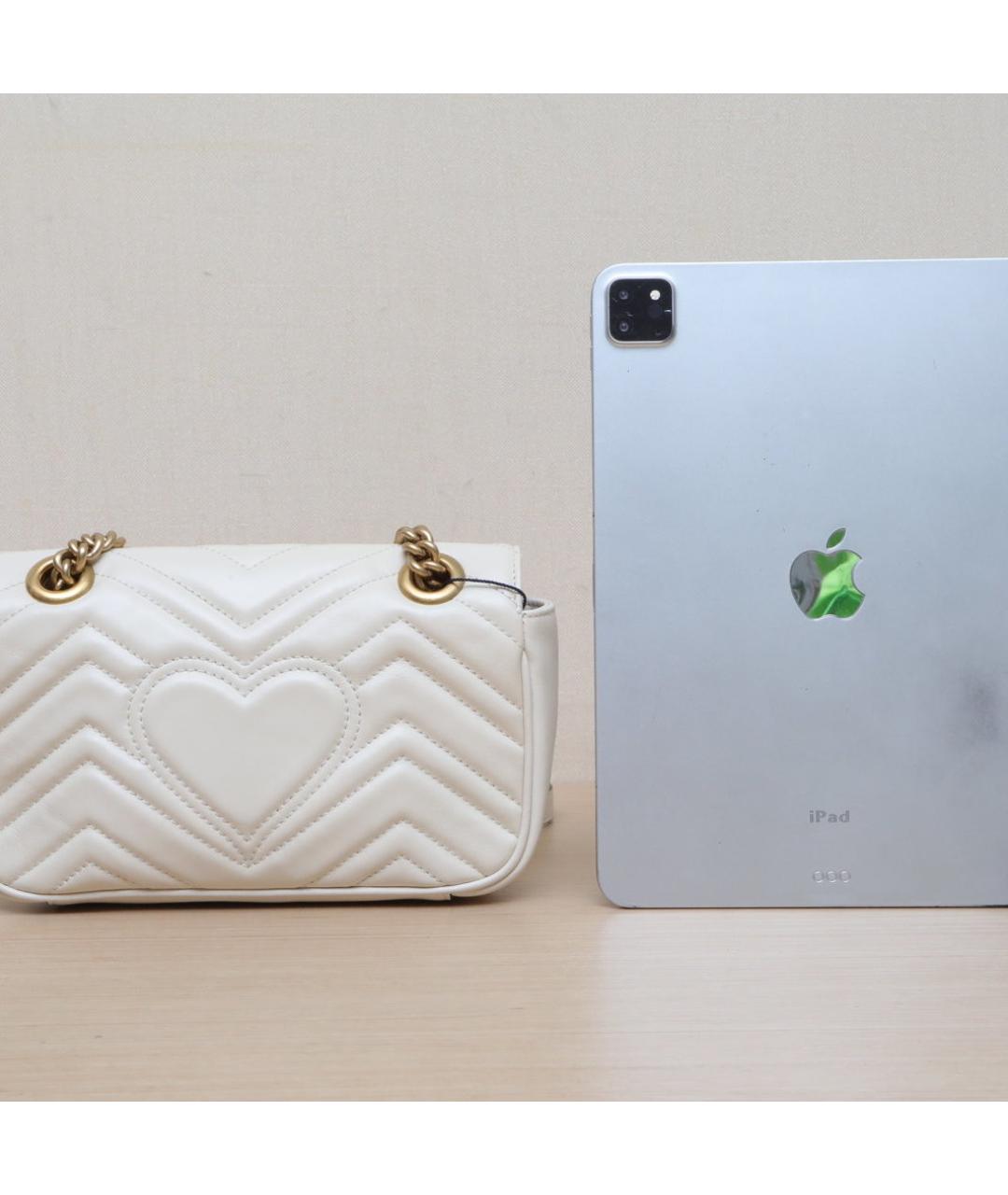 GUCCI Белая кожаная сумка через плечо, фото 7