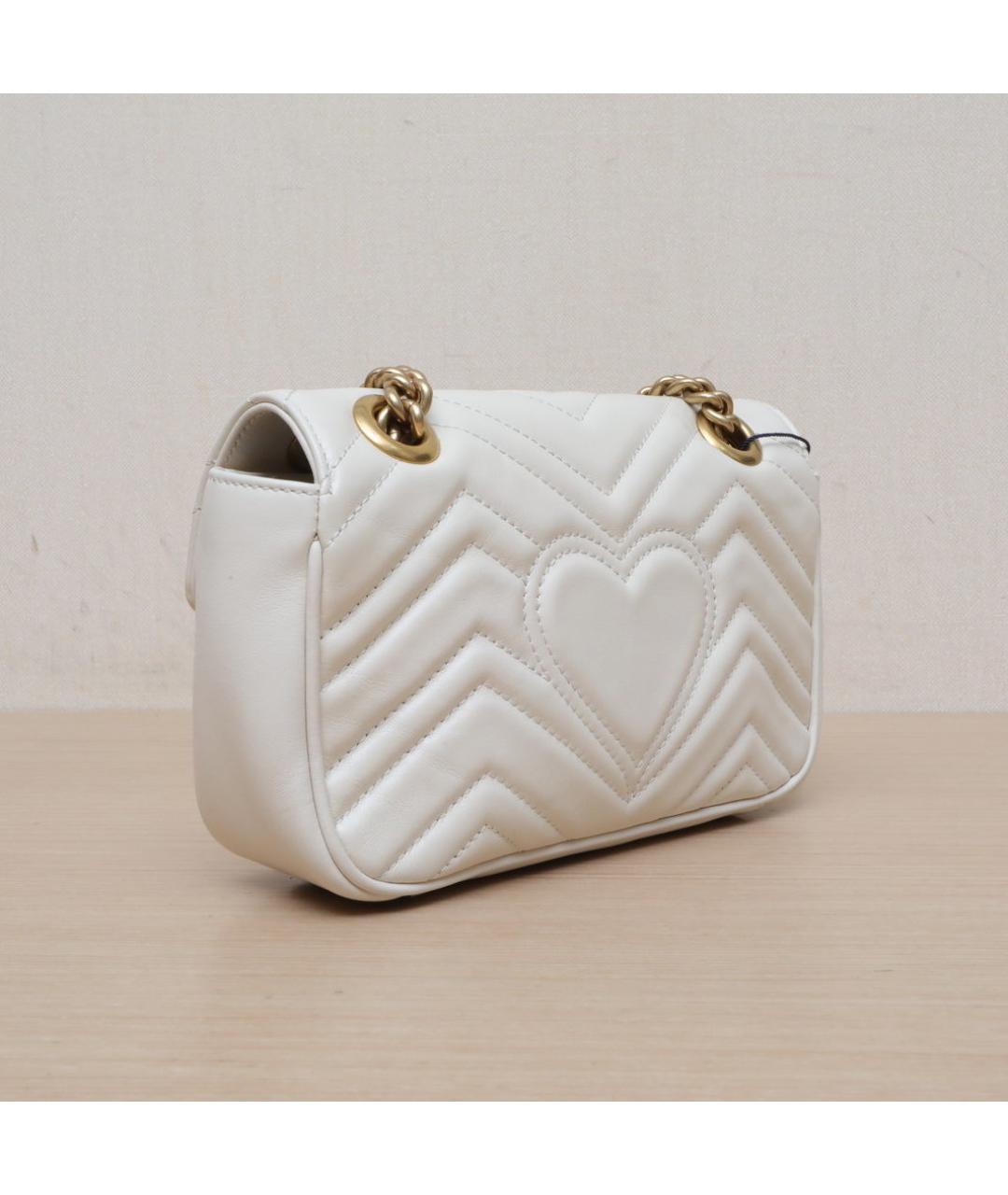 GUCCI Белая кожаная сумка через плечо, фото 6