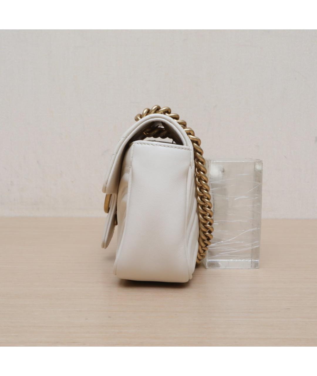 GUCCI Белая кожаная сумка через плечо, фото 5
