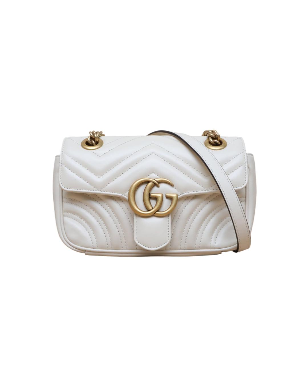 GUCCI Белая кожаная сумка через плечо, фото 1