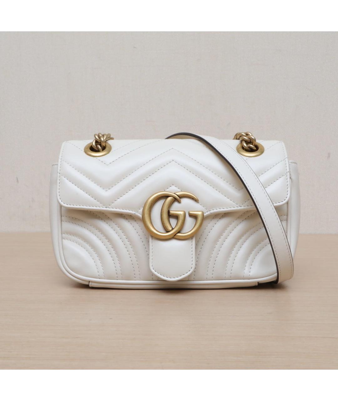 GUCCI Белая кожаная сумка через плечо, фото 3