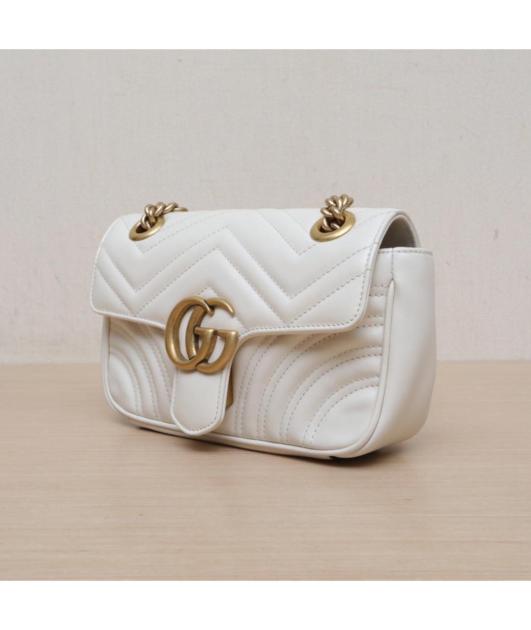 GUCCI Белая кожаная сумка через плечо, фото 4