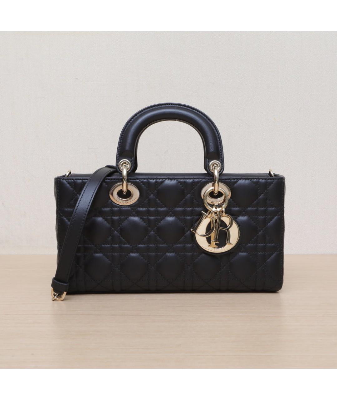 CHRISTIAN DIOR Черная кожаная сумка через плечо, фото 3