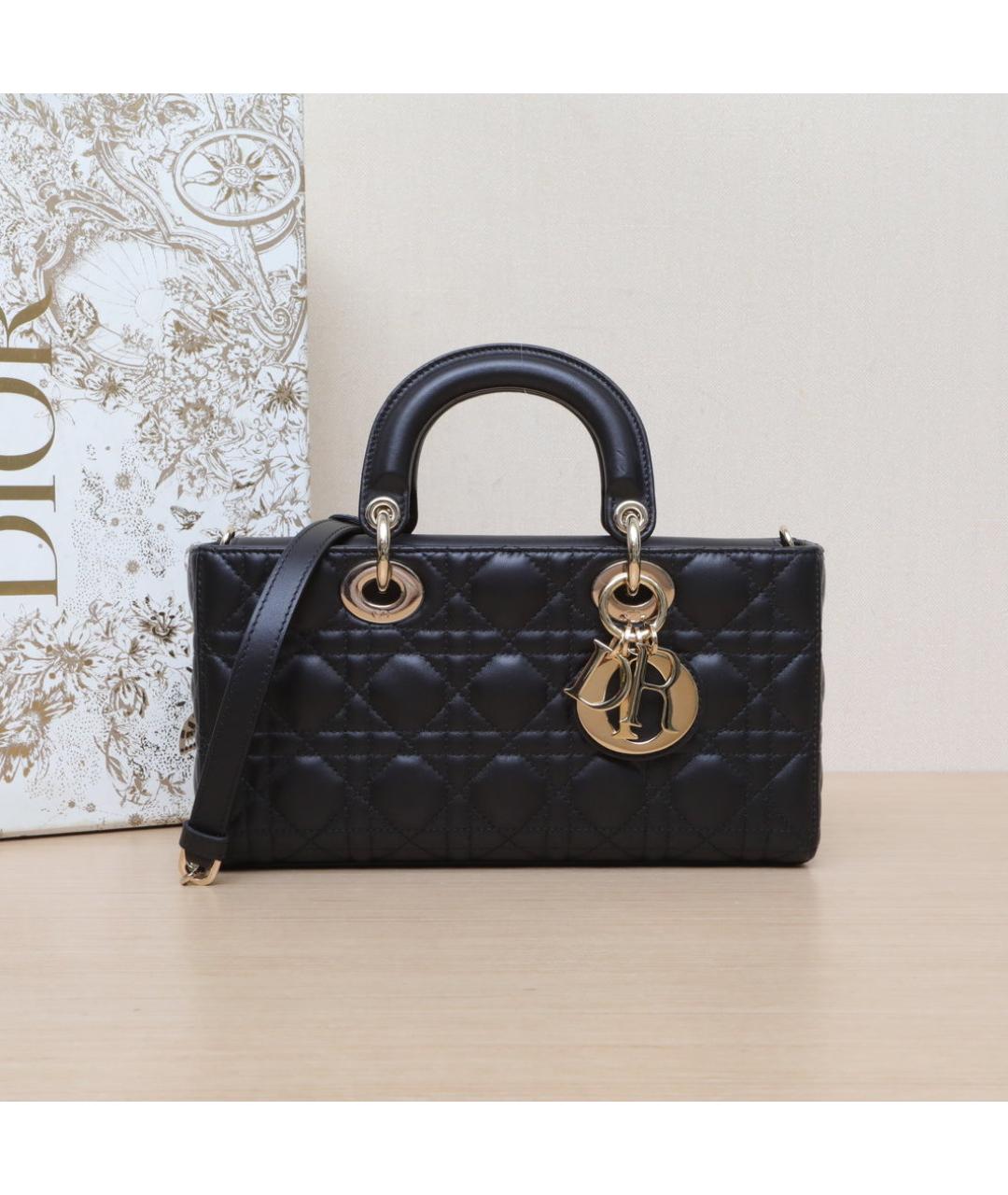 CHRISTIAN DIOR Черная кожаная сумка через плечо, фото 2