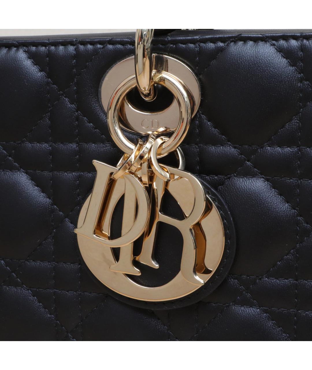 CHRISTIAN DIOR Черная кожаная сумка через плечо, фото 8