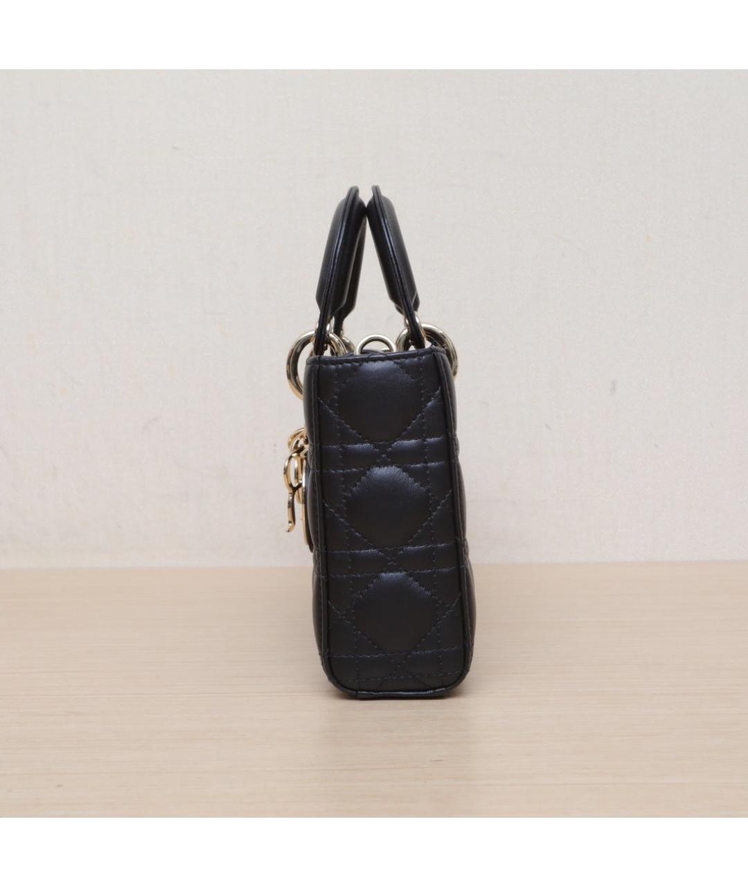 CHRISTIAN DIOR Черная кожаная сумка через плечо, фото 5