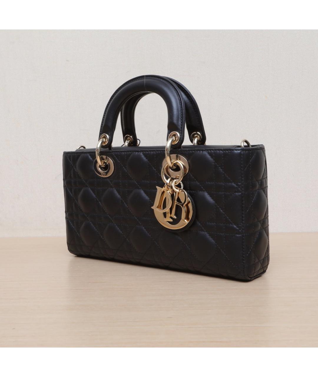 CHRISTIAN DIOR Черная кожаная сумка через плечо, фото 4