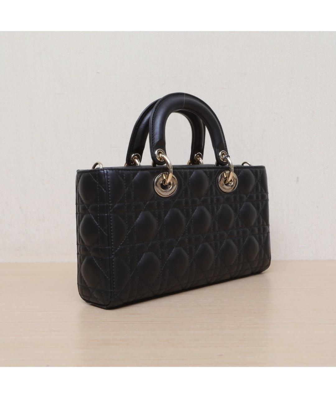 CHRISTIAN DIOR Черная кожаная сумка через плечо, фото 6