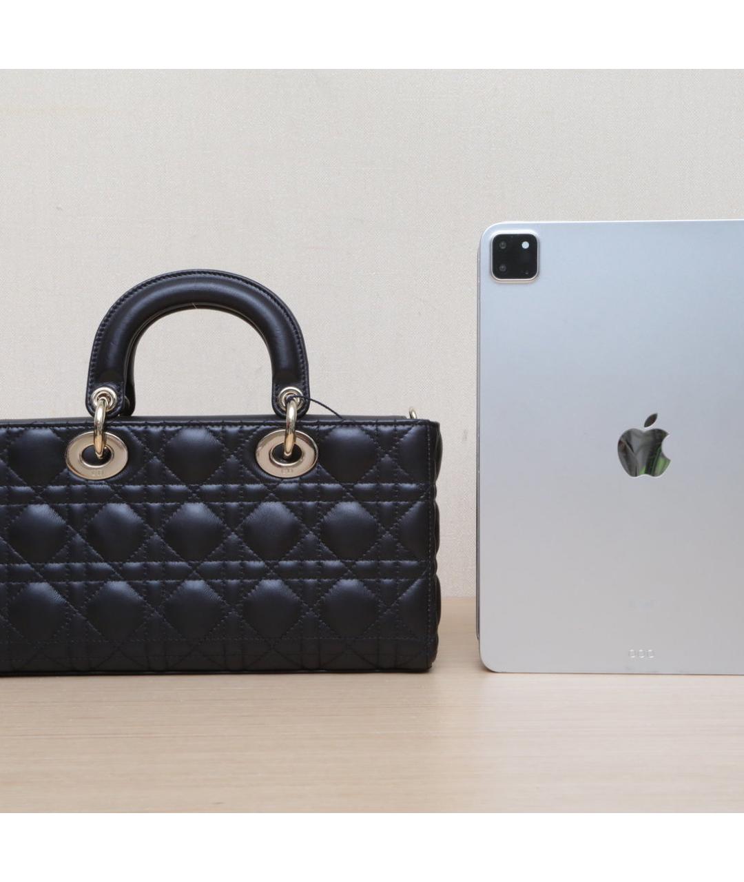 CHRISTIAN DIOR Черная кожаная сумка через плечо, фото 7