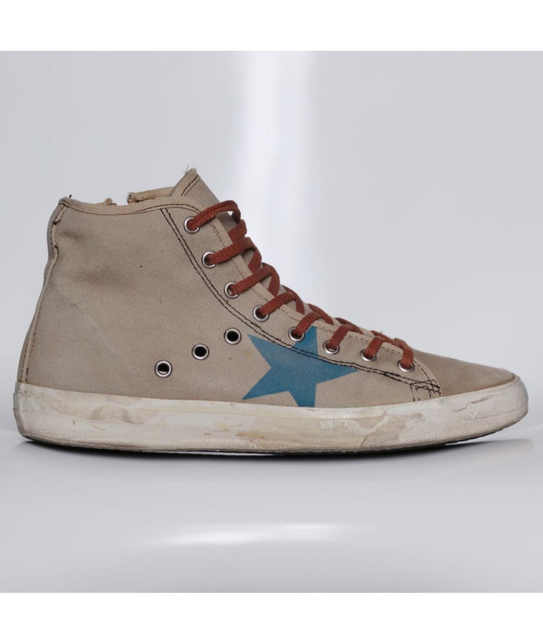 GOLDEN GOOSE DELUXE BRAND Бежевые текстильные кеды, фото 2