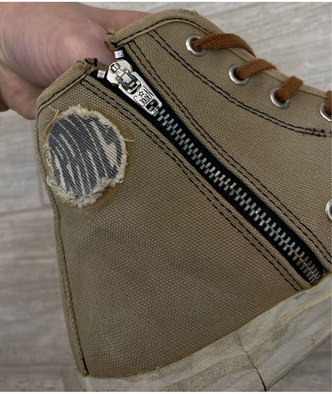 GOLDEN GOOSE DELUXE BRAND Бежевые текстильные кеды, фото 6