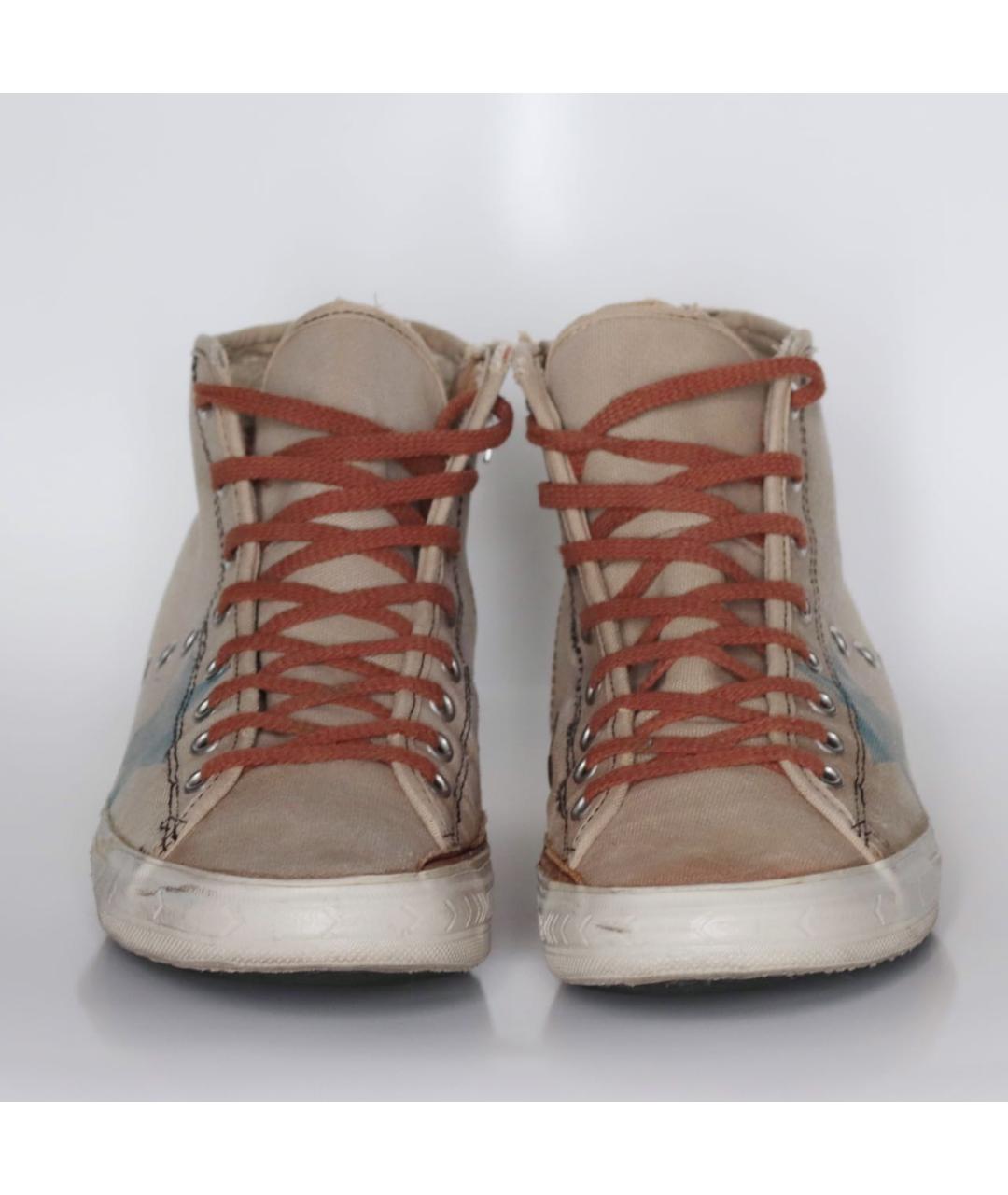 GOLDEN GOOSE DELUXE BRAND Бежевые текстильные кеды, фото 3