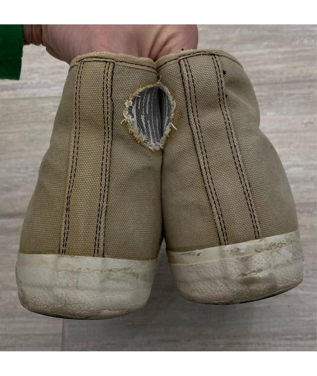 GOLDEN GOOSE DELUXE BRAND Бежевые текстильные кеды, фото 4