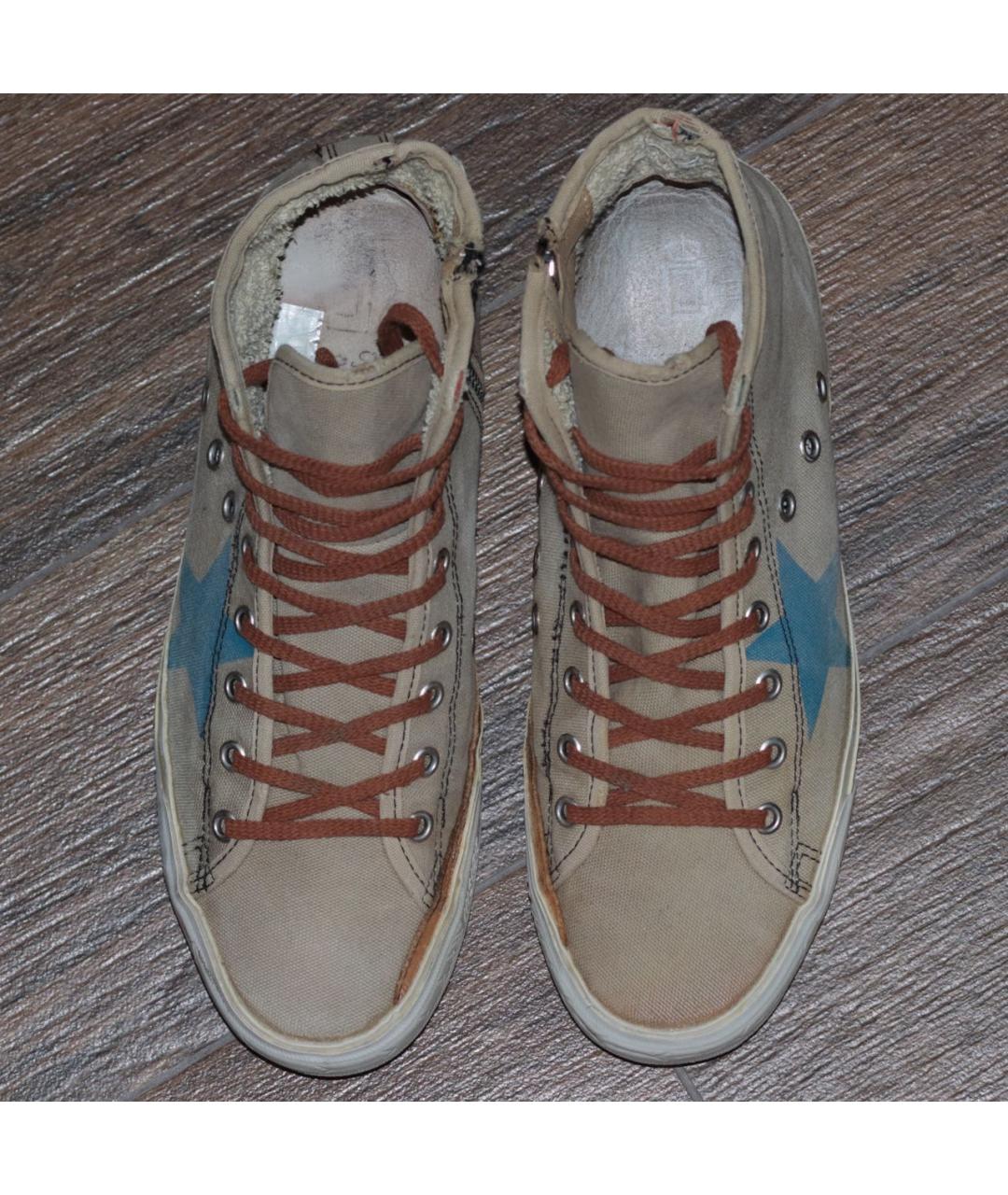 GOLDEN GOOSE DELUXE BRAND Бежевые текстильные кеды, фото 4