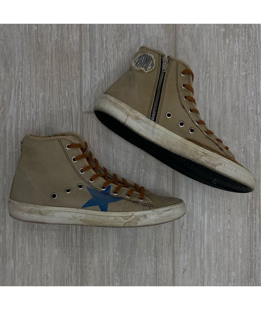 GOLDEN GOOSE DELUXE BRAND Бежевые текстильные кеды, фото 5