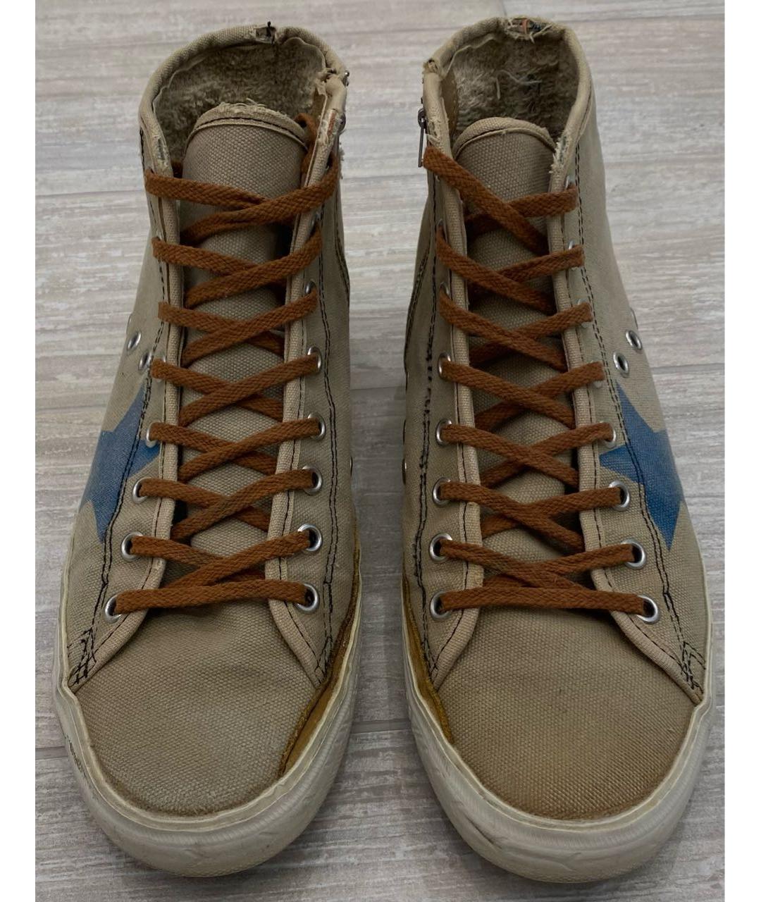 GOLDEN GOOSE DELUXE BRAND Бежевые текстильные кеды, фото 2