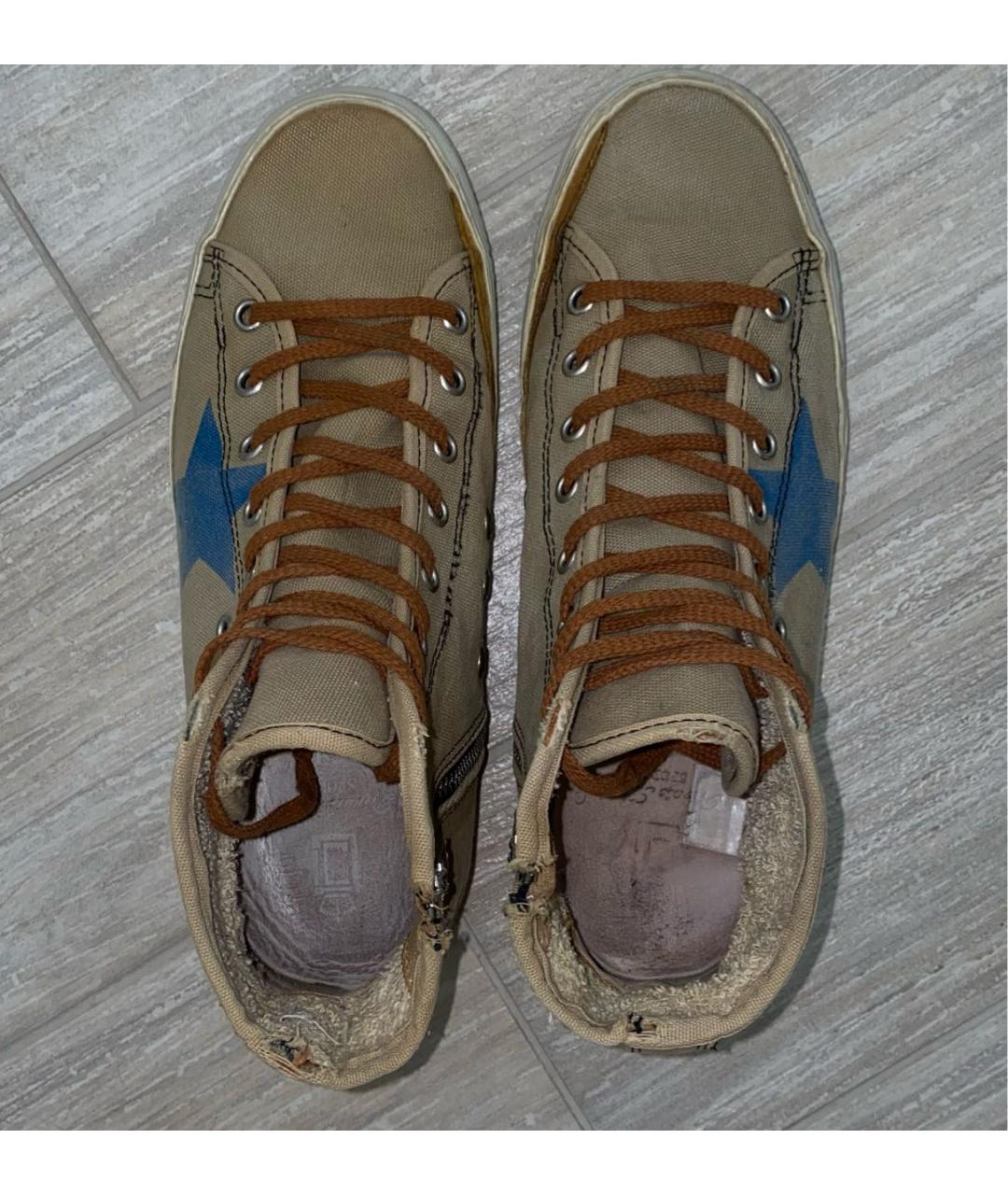 GOLDEN GOOSE DELUXE BRAND Бежевые текстильные кеды, фото 3