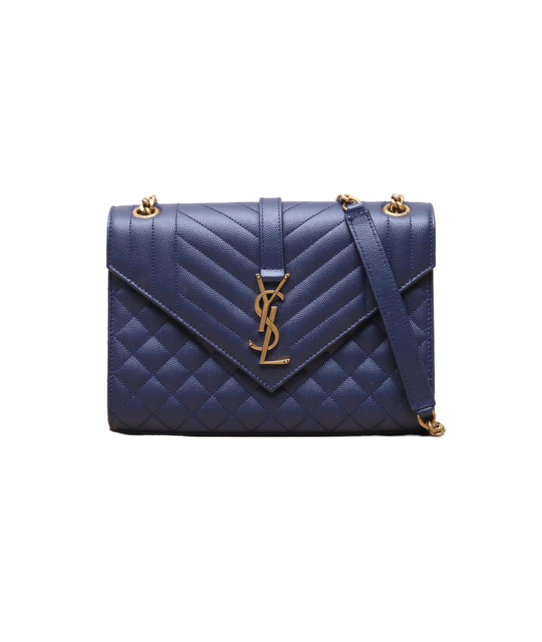 SAINT LAURENT Темно-синяя кожаная сумка через плечо, фото 1
