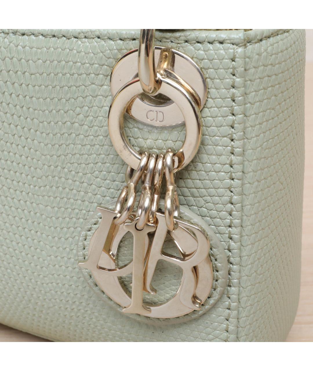 CHRISTIAN DIOR Зеленая кожаная сумка через плечо, фото 8