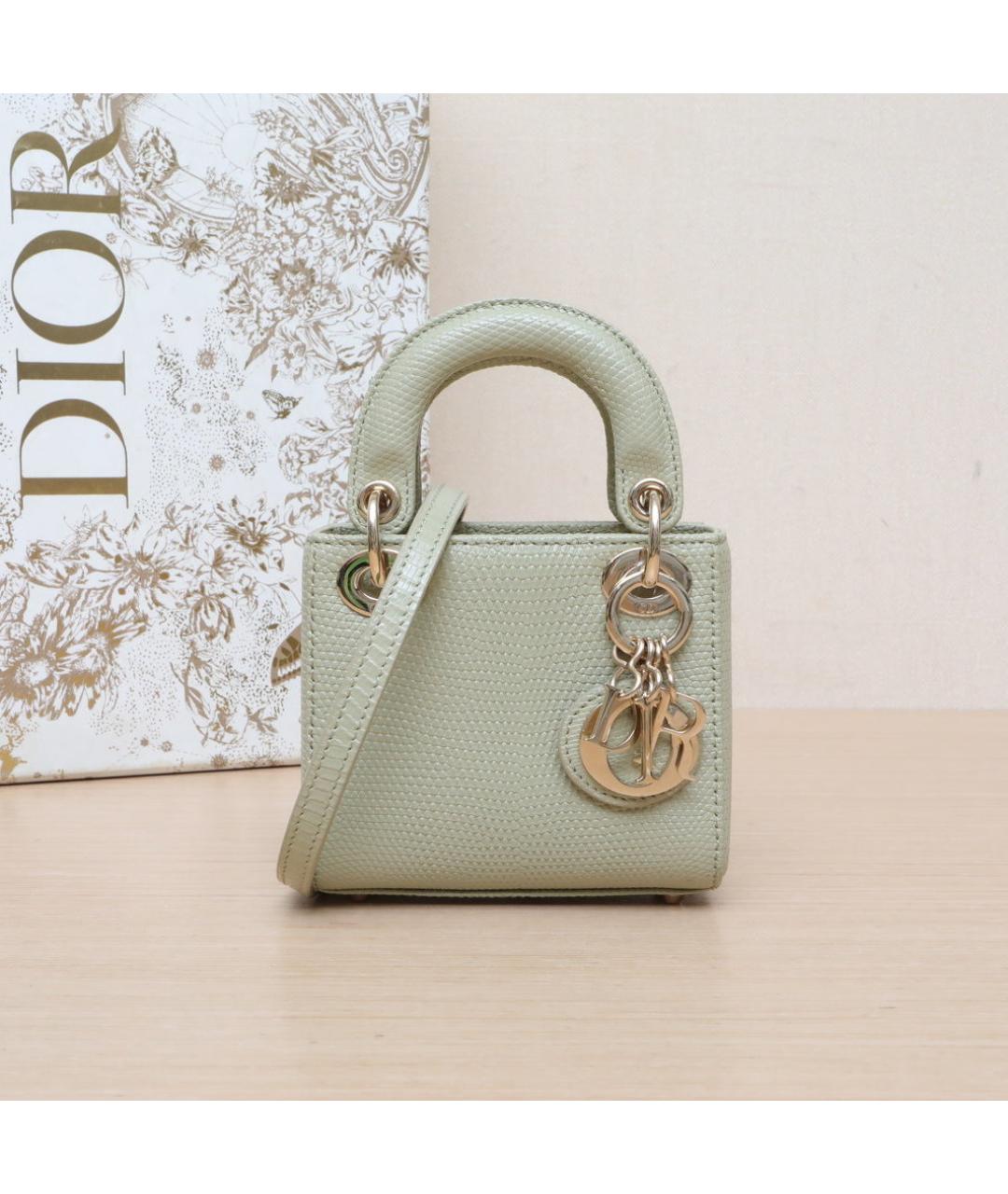 CHRISTIAN DIOR Зеленая кожаная сумка через плечо, фото 2