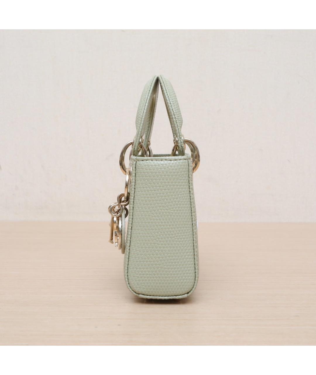 CHRISTIAN DIOR Зеленая кожаная сумка через плечо, фото 5