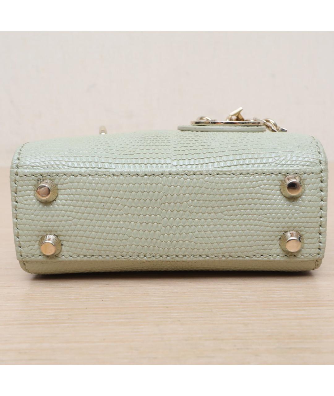 CHRISTIAN DIOR Зеленая кожаная сумка через плечо, фото 9
