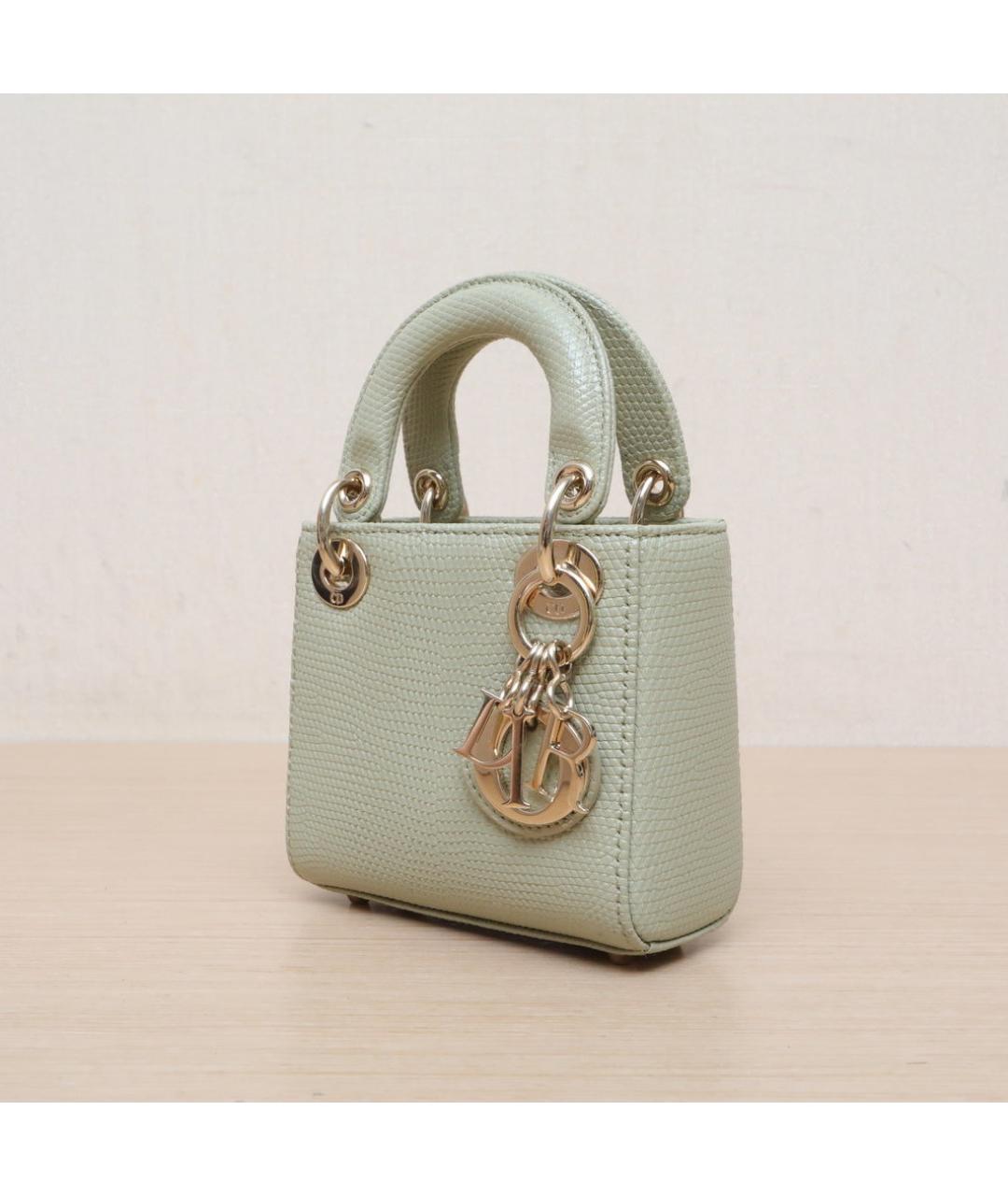 CHRISTIAN DIOR Зеленая кожаная сумка через плечо, фото 4