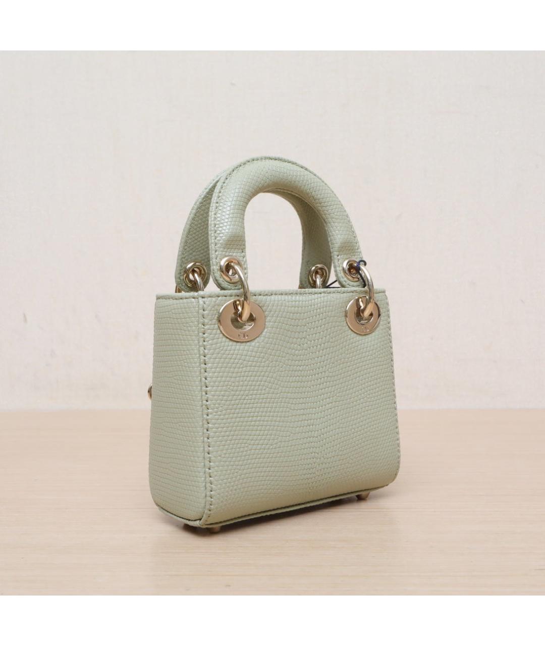 CHRISTIAN DIOR Зеленая кожаная сумка через плечо, фото 6