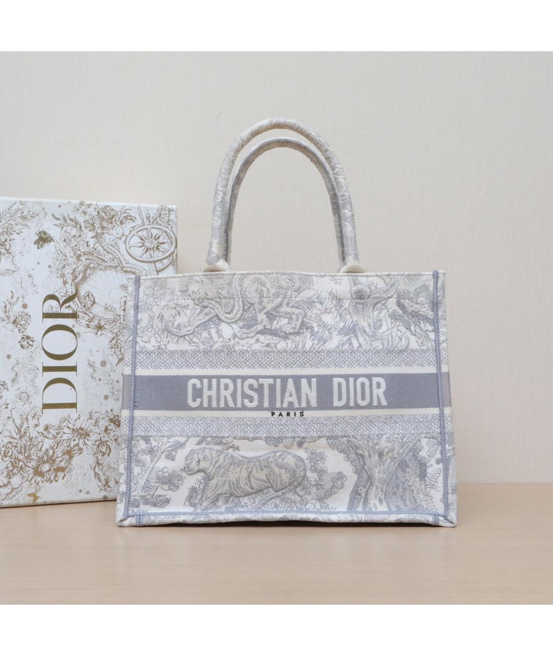 CHRISTIAN DIOR Серая тканевая сумка через плечо, фото 2