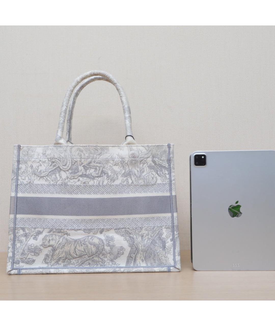 CHRISTIAN DIOR Серая тканевая сумка через плечо, фото 7