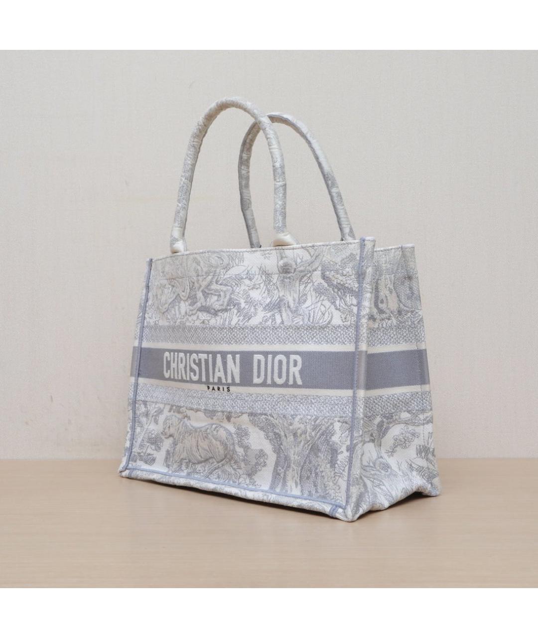 CHRISTIAN DIOR Серая тканевая сумка через плечо, фото 4