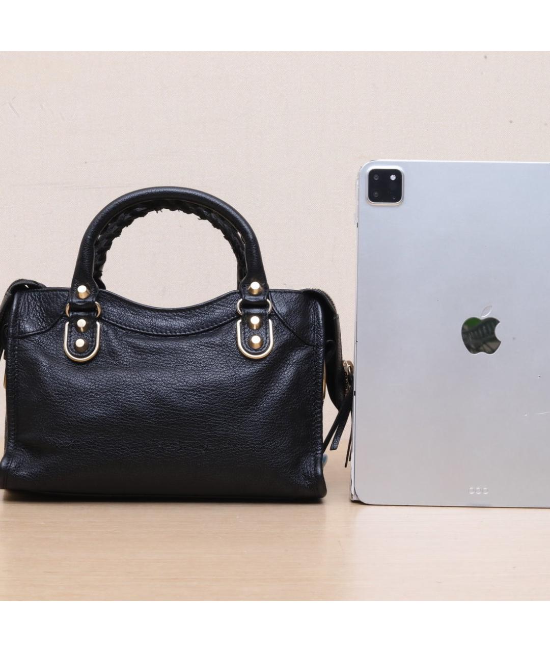 BALENCIAGA Черная кожаная сумка через плечо, фото 7