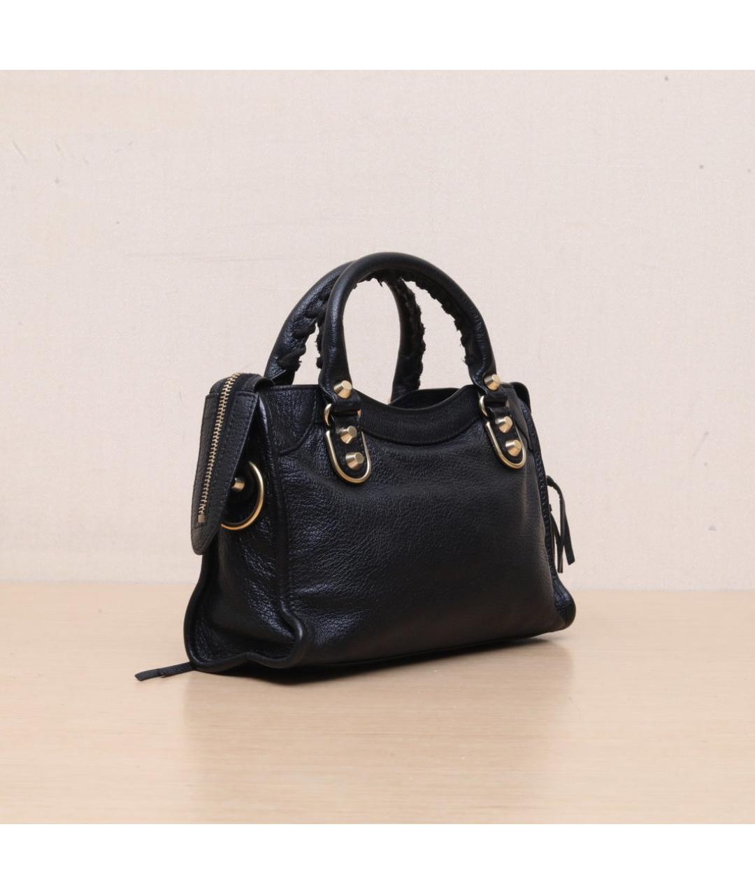 BALENCIAGA Черная кожаная сумка через плечо, фото 6