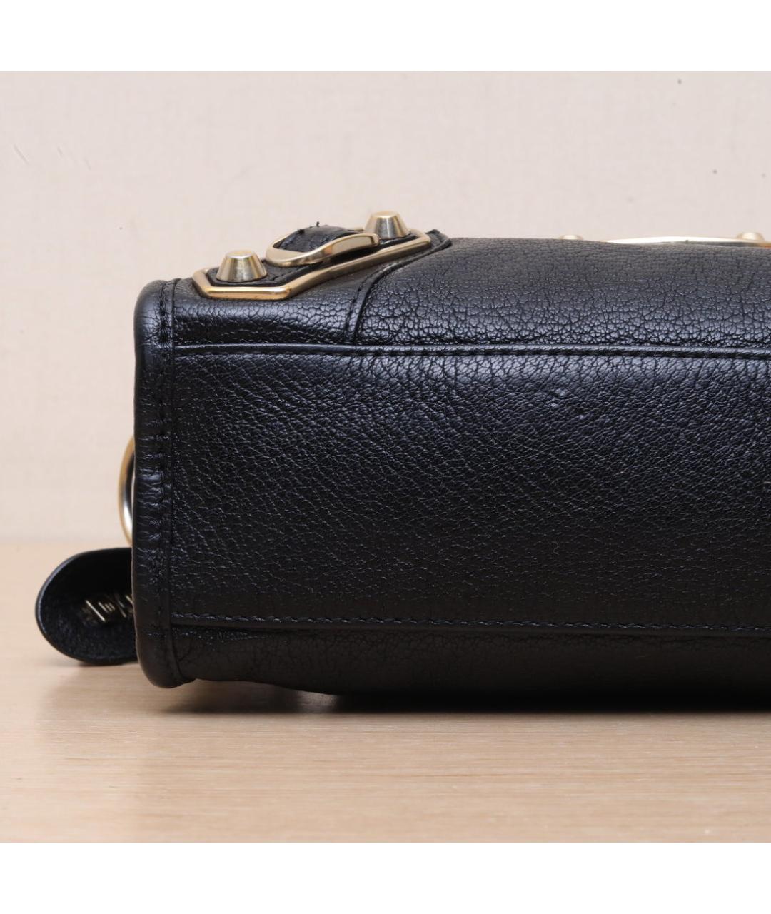 BALENCIAGA Черная кожаная сумка через плечо, фото 9